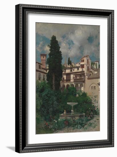 A Spanish Garden-Martin Rico y Ortega-Framed Giclee Print