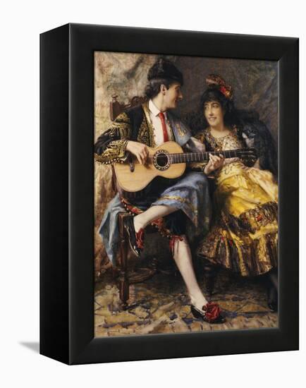 A Spanish Singer and His Lady-Arthur Alfred Burrington-Framed Premier Image Canvas