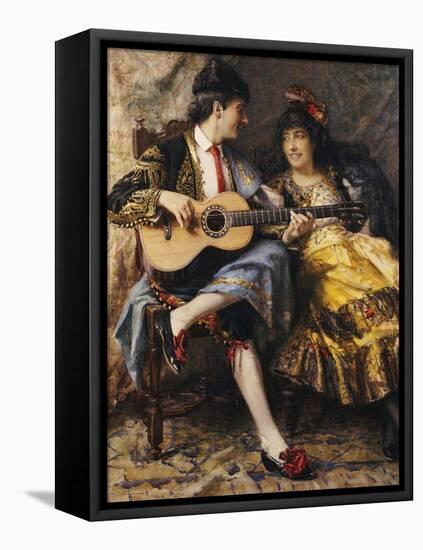 A Spanish Singer and His Lady-Arthur Alfred Burrington-Framed Premier Image Canvas