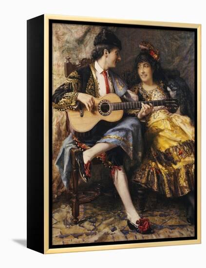 A Spanish Singer and His Lady-Arthur Alfred Burrington-Framed Premier Image Canvas