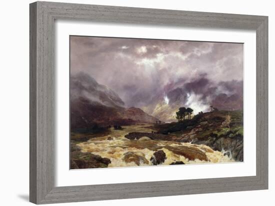 A Spate in the Highlands, 1866-Peter Graham-Framed Giclee Print