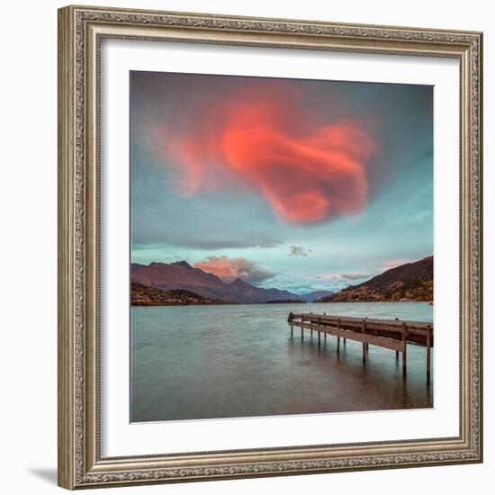 A Spectacular Lenticular Cloud, Lit by Rays of Rising Sun-Travellinglight-Framed Photographic Print