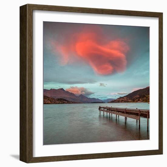 A Spectacular Lenticular Cloud, Lit by Rays of Rising Sun-Travellinglight-Framed Photographic Print