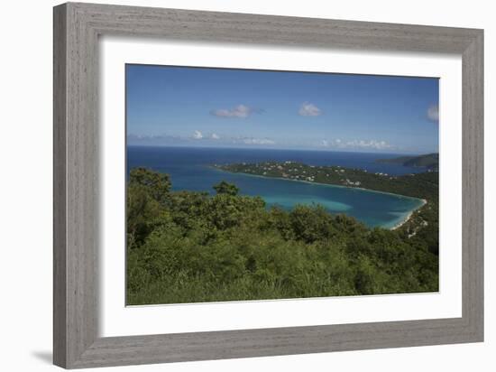 A Spectacular View of Magens Bay, in Saint Thomas, with the Local Scenery and the Blue Sea-Natalie Tepper-Framed Photo