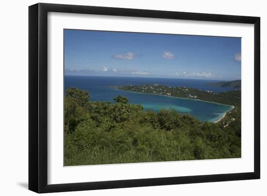 A Spectacular View of Magens Bay, in Saint Thomas, with the Local Scenery and the Blue Sea-Natalie Tepper-Framed Photo