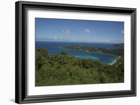 A Spectacular View of Magens Bay, in Saint Thomas, with the Local Scenery and the Blue Sea-Natalie Tepper-Framed Photo