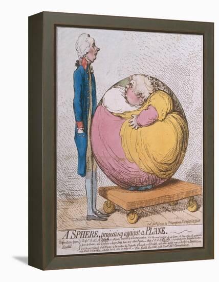 A Sphere Projecting Against a Plane, Published by Hannah Humphrey in 1792-James Gillray-Framed Premier Image Canvas