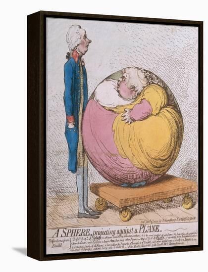 A Sphere Projecting Against a Plane, Published by Hannah Humphrey in 1792-James Gillray-Framed Premier Image Canvas