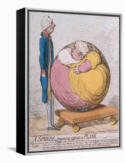 A Sphere Projecting Against a Plane, Published by Hannah Humphrey in 1792-James Gillray-Framed Premier Image Canvas