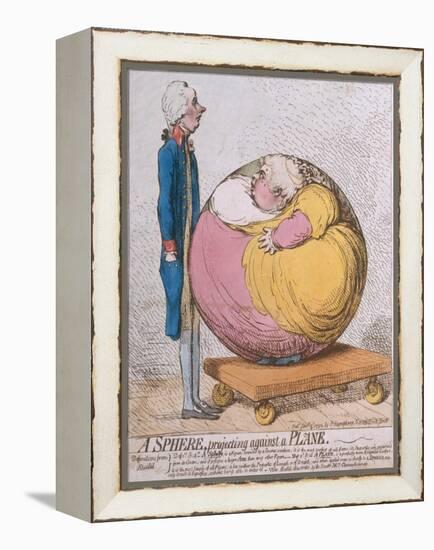 A Sphere Projecting Against a Plane, Published by Hannah Humphrey in 1792-James Gillray-Framed Premier Image Canvas