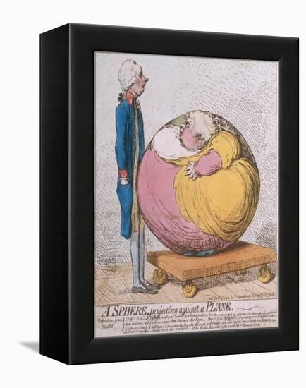 A Sphere Projecting Against a Plane, Published by Hannah Humphrey in 1792-James Gillray-Framed Premier Image Canvas