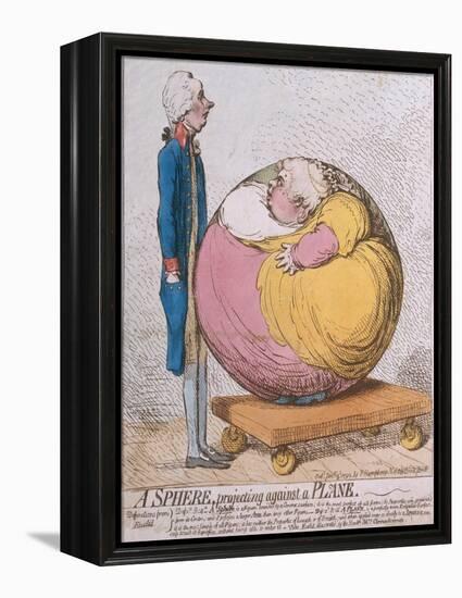 A Sphere Projecting Against a Plane, Published by Hannah Humphrey in 1792-James Gillray-Framed Premier Image Canvas