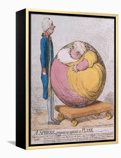 A Sphere Projecting Against a Plane, Published by Hannah Humphrey in 1792-James Gillray-Framed Premier Image Canvas