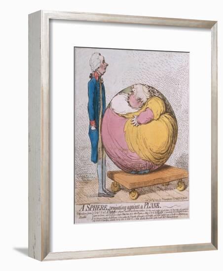 A Sphere Projecting Against a Plane, Published by Hannah Humphrey in 1792-James Gillray-Framed Giclee Print