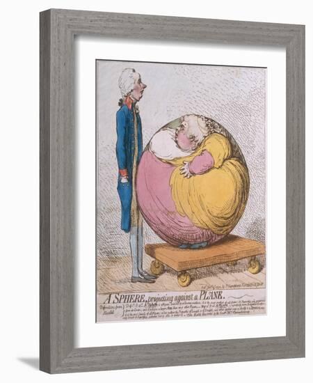 A Sphere Projecting Against a Plane, Published by Hannah Humphrey in 1792-James Gillray-Framed Giclee Print