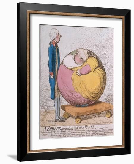 A Sphere Projecting Against a Plane, Published by Hannah Humphrey in 1792-James Gillray-Framed Giclee Print