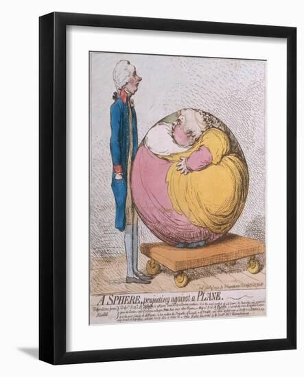 A Sphere Projecting Against a Plane, Published by Hannah Humphrey in 1792-James Gillray-Framed Giclee Print