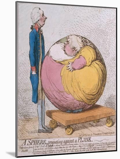 A Sphere Projecting Against a Plane, Published by Hannah Humphrey in 1792-James Gillray-Mounted Giclee Print