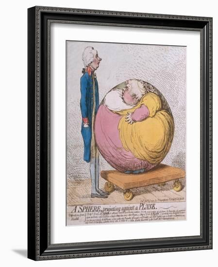 A Sphere Projecting Against a Plane, Published by Hannah Humphrey in 1792-James Gillray-Framed Giclee Print