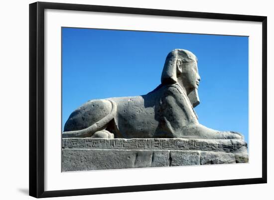 A Sphinx from the Avenue of Sphinxes, Temple Sacred to Amun Mut and Khons, Luxor, Egypt, C370 Bc-CM Dixon-Framed Photographic Print