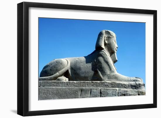 A Sphinx from the Avenue of Sphinxes, Temple Sacred to Amun Mut and Khons, Luxor, Egypt, C370 Bc-CM Dixon-Framed Photographic Print