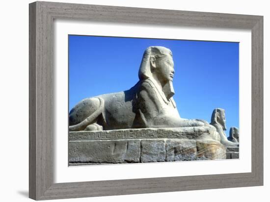 A Sphinx from the Avenue of Sphinxes, Temple Sacred to Amun Mut and Khons, Luxor, Egypt, C370 Bc-CM Dixon-Framed Photographic Print