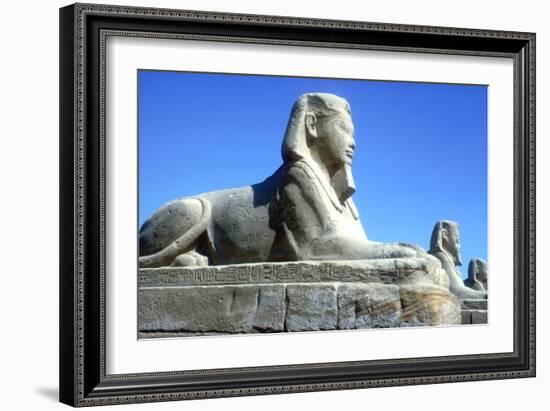 A Sphinx from the Avenue of Sphinxes, Temple Sacred to Amun Mut and Khons, Luxor, Egypt, C370 Bc-CM Dixon-Framed Photographic Print