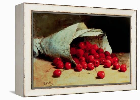 A Spilled Bag of Cherries-Antoine Vollon-Framed Premier Image Canvas