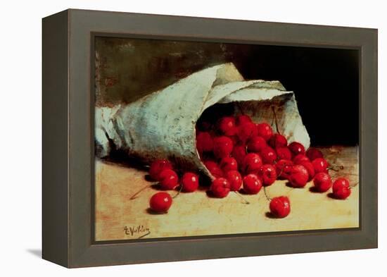 A Spilled Bag of Cherries-Antoine Vollon-Framed Premier Image Canvas