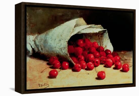 A Spilled Bag of Cherries-Antoine Vollon-Framed Premier Image Canvas