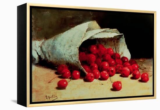 A Spilled Bag of Cherries-Antoine Vollon-Framed Premier Image Canvas