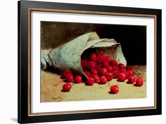 A Spilled Bag of Cherries-Antoine Vollon-Framed Giclee Print