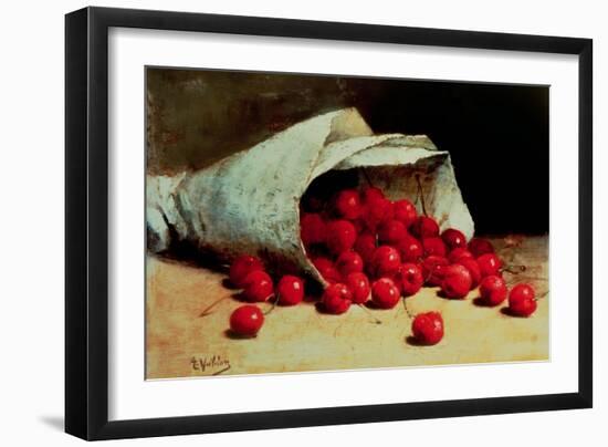 A Spilled Bag of Cherries-Antoine Vollon-Framed Giclee Print