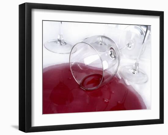 A Spilt Glass of Red Wine-null-Framed Photographic Print
