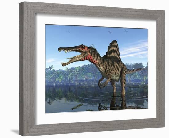 A Spinosaurus Searches for its Next Meal-Stocktrek Images-Framed Photographic Print