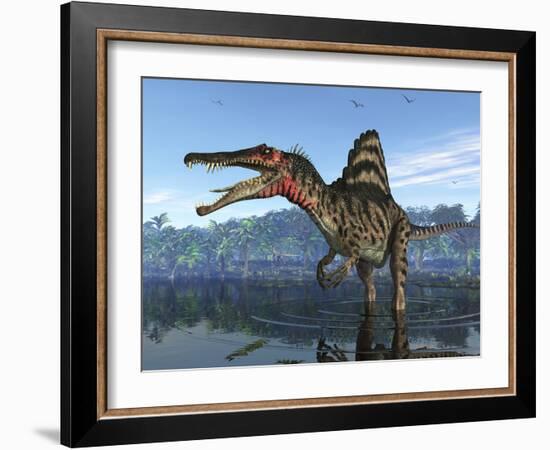 A Spinosaurus Searches for its Next Meal-Stocktrek Images-Framed Photographic Print