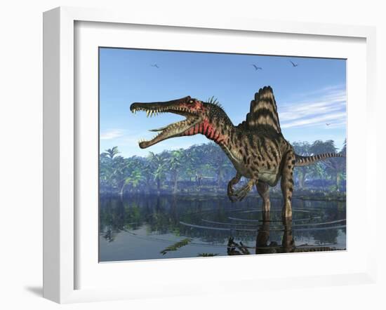 A Spinosaurus Searches for its Next Meal-Stocktrek Images-Framed Photographic Print