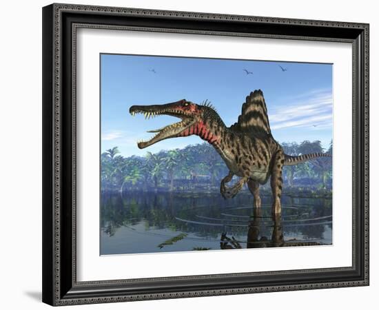 A Spinosaurus Searches for its Next Meal-Stocktrek Images-Framed Photographic Print