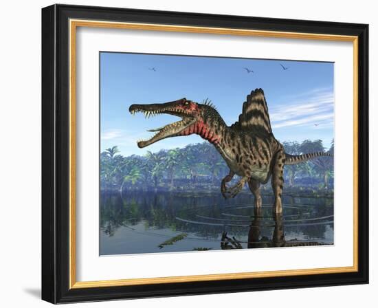 A Spinosaurus Searches for its Next Meal-Stocktrek Images-Framed Photographic Print