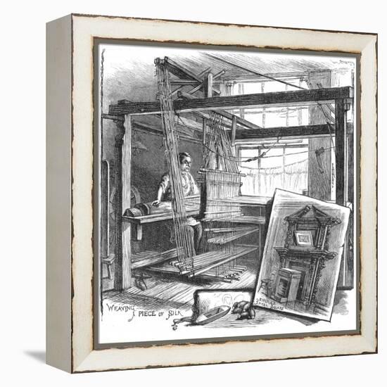 A Spitalfields Silk Weaver at His Hand Loom, 1884-null-Framed Premier Image Canvas