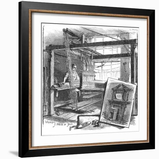 A Spitalfields Silk Weaver at His Hand Loom, 1884-null-Framed Giclee Print