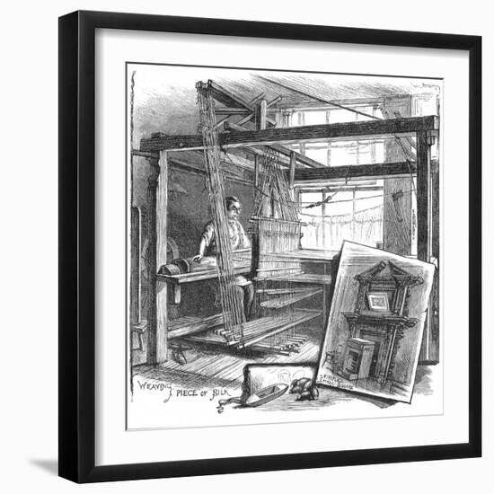 A Spitalfields Silk Weaver at His Hand Loom, 1884-null-Framed Giclee Print