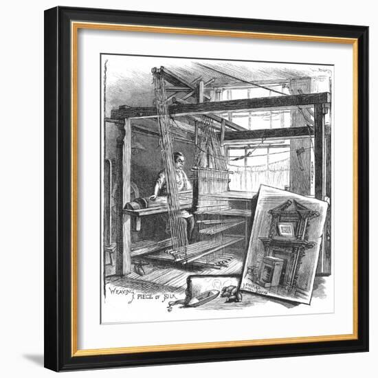 A Spitalfields Silk Weaver at His Hand Loom, 1884-null-Framed Giclee Print