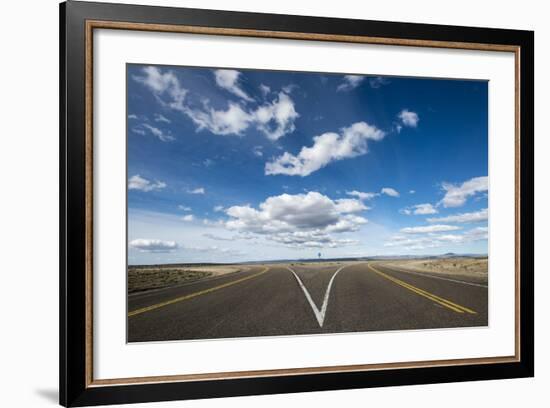 A split in the road along Route 40 in Patagonia, Argentina, South America-Alex Treadway-Framed Photographic Print