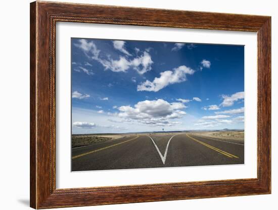 A split in the road along Route 40 in Patagonia, Argentina, South America-Alex Treadway-Framed Photographic Print