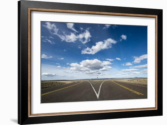 A split in the road along Route 40 in Patagonia, Argentina, South America-Alex Treadway-Framed Photographic Print