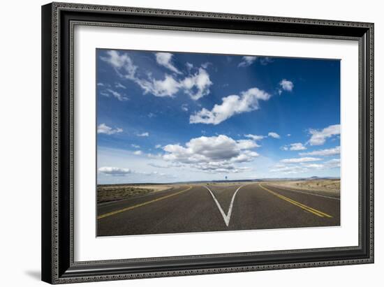 A split in the road along Route 40 in Patagonia, Argentina, South America-Alex Treadway-Framed Photographic Print