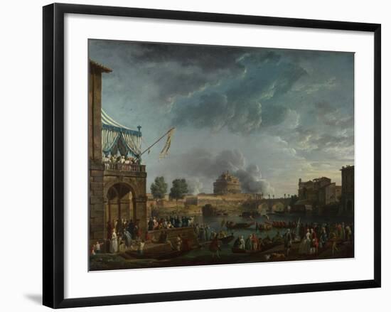 A Sporting Contest on the Tiber at Rome, 1750-Claude Joseph Vernet-Framed Giclee Print