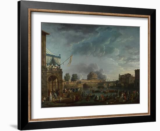 A Sporting Contest on the Tiber at Rome, 1750-Claude Joseph Vernet-Framed Giclee Print