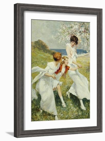 A Spring Day by the Seashore-Rene Lelong-Framed Giclee Print